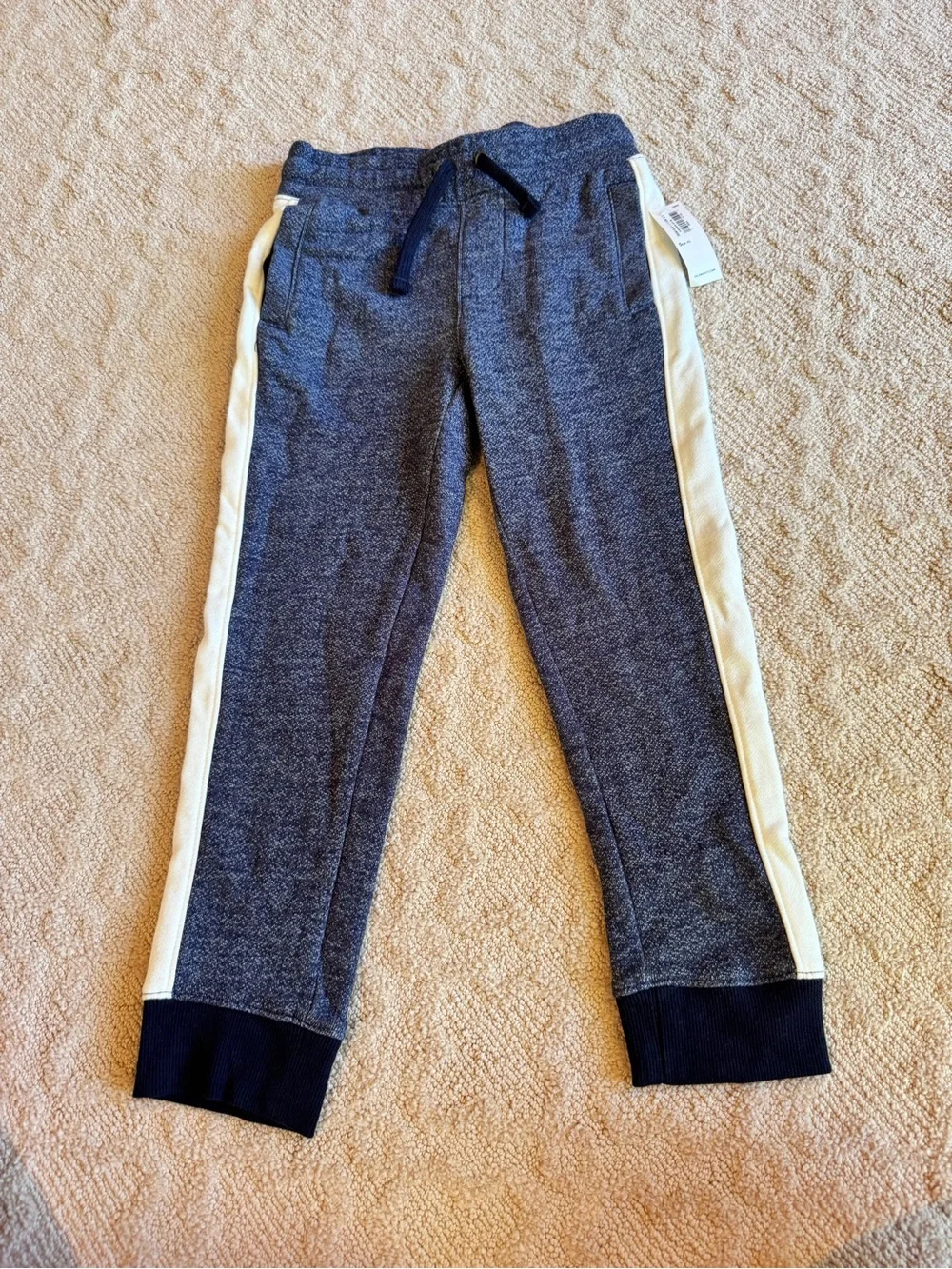 Old Navy Navy Heather Jogger Pants with White Side Stripe